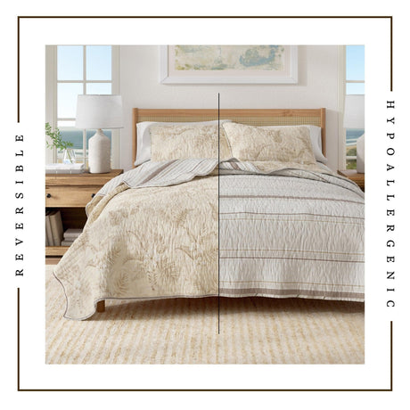 Floral Printed Cotton Quilt Set - Mendocino Collection