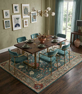 Floral Teal, Camel and Brown Hand Knotted Oriental Oushak Multi Size wool Area Rug