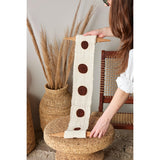 Flourish Bogolan Wall Totem in White with Brown Circles