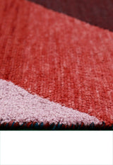 Flow Modern Abstract Red And Maroon Hand Tufted 5x8 Wool Rug