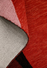 Flow Modern Abstract Red And Maroon Hand Tufted 5x8 Wool Rug