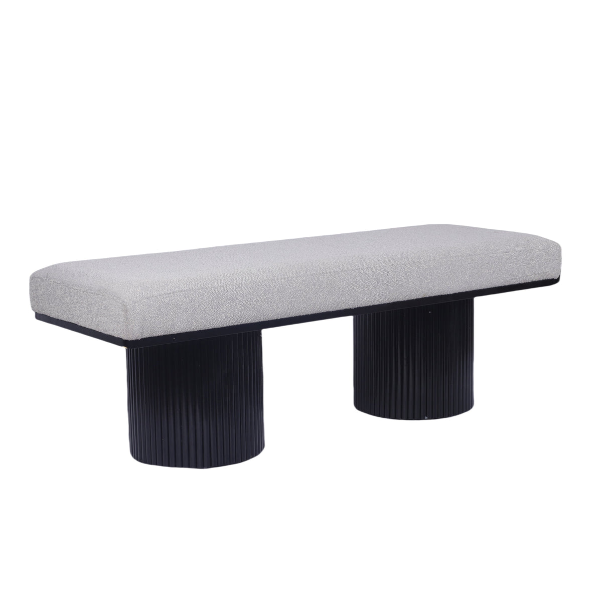 Fluted Base Upholstered Bench-Entryway-Parc Decor