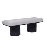 Fluted Base Upholstered Bench-Entryway-Parc Decor