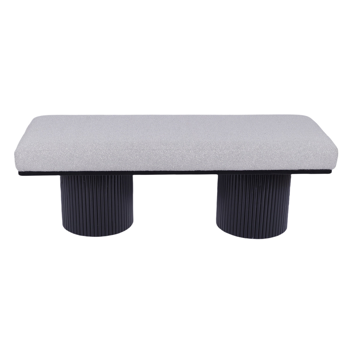 Fluted Base Upholstered Bench-Entryway-Parc Decor