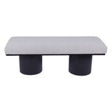 Fluted Base Upholstered Bench-Entryway-Parc Decor