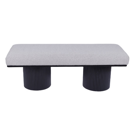Fluted Base Upholstered Bench-Entryway-Parc Decor