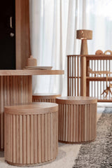 Fluted Round Stool