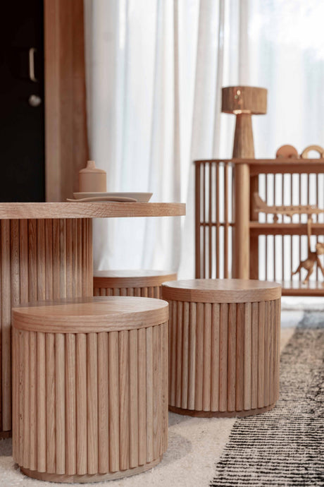 Fluted Round Stool