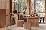 Fluted Round Stool