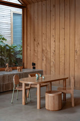 Fluted Round Stool