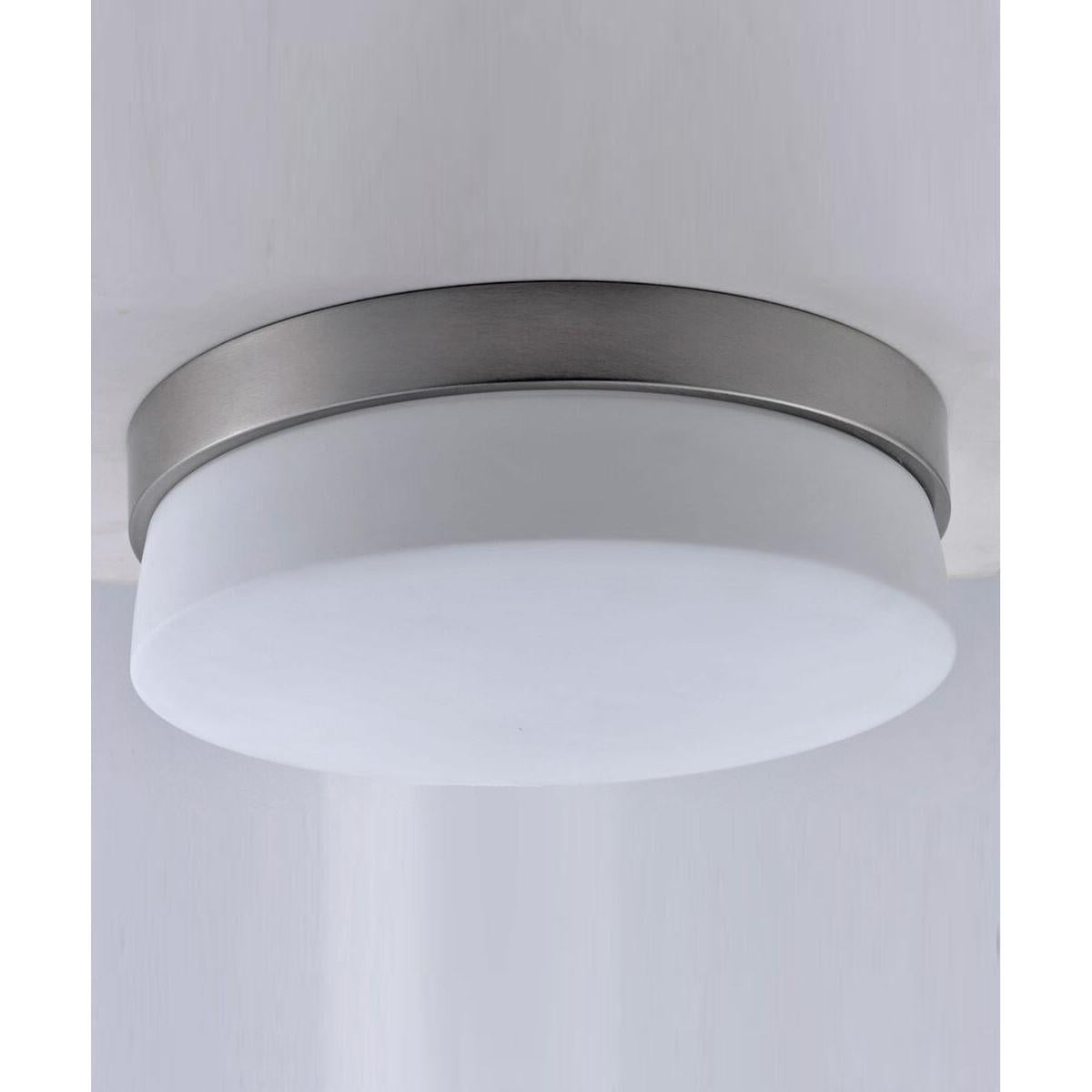 Flux 11"W 1-Light LED Flush Mount Light Fixture Satin Silver Finish by Maxim