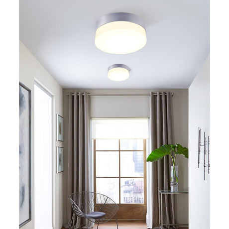 Flux 11"W 1-Light LED Flush Mount Light Fixture Satin Silver Finish by Maxim-Flush Mount-Parc Decor