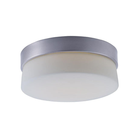 Flux 7"W 1-Light LED Flush Mount Light Fixture Satin Silver Finish by Maxim