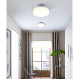Flux 9"W 1-Light LED Flush Mount Light Fixture Satin Silver Finish by Maxim