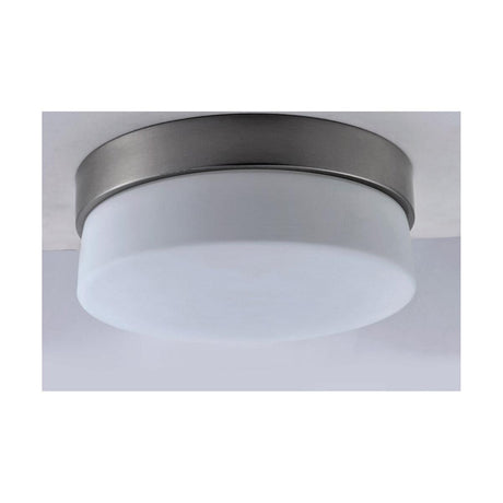 Flux 9"W 1-Light LED Flush Mount Light Fixture Satin Silver Finish by Maxim