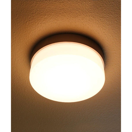 Flux 9"W 1-Light LED Flush Mount Light Fixture Satin Silver Finish by Maxim