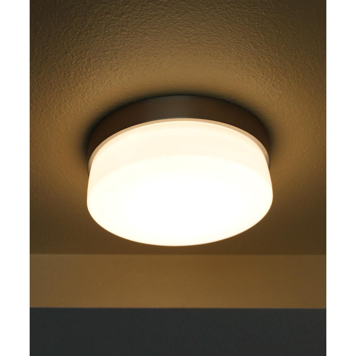 Flux 9"W 1-Light LED Flush Mount Light Fixture Satin Silver Finish by Maxim