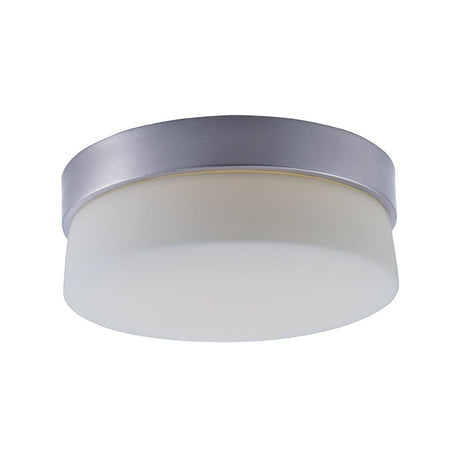 Flux 9"W 1-Light LED Flush Mount Light Fixture Satin Silver Finish by Maxim-Flush Mount-Parc Decor
