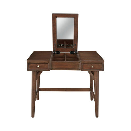 Flynn Bedroom Vanity, Walnut-Bedroom Vanities-Parc Decor