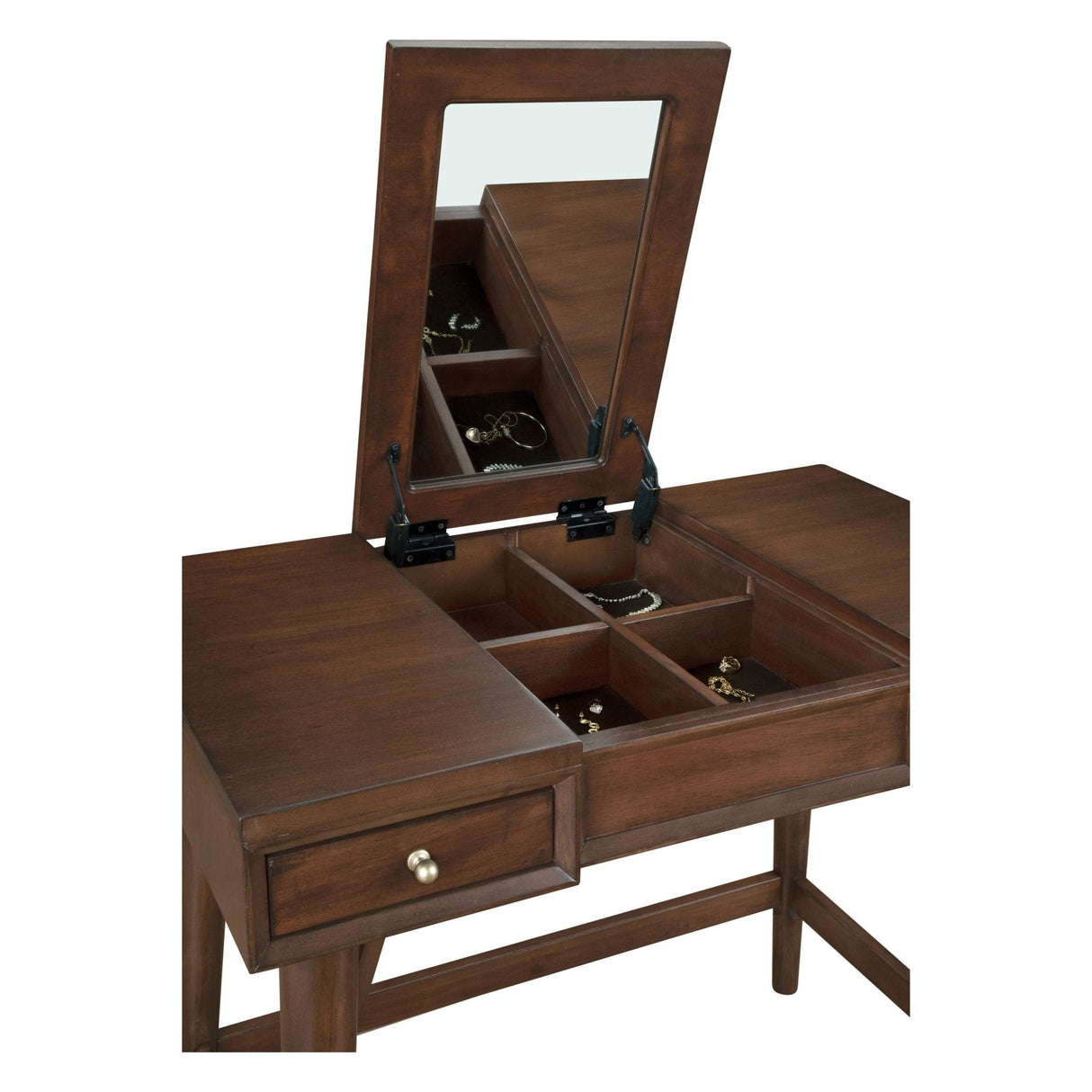 Flynn Bedroom Vanity, Walnut-Bedroom Vanities-Parc Decor