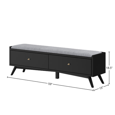 Flynn Bench, Black-Benches-Parc Decor