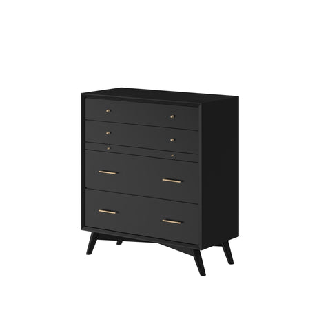 Flynn Chest, Black-Dresser & Chest-Parc Decor