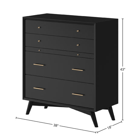 Flynn Chest, Black-Dresser & Chest-Parc Decor