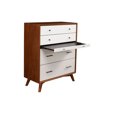 Flynn Chest, Chestnut/White-Dresser & Chest-Parc Decor