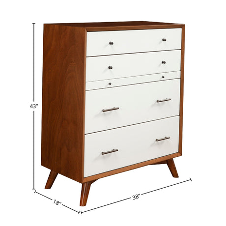 Flynn Chest, Chestnut/White-Dresser & Chest-Parc Decor