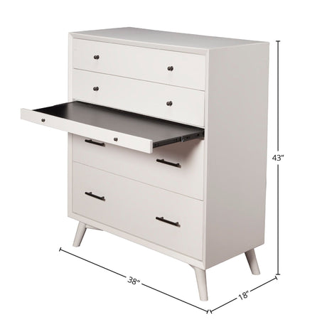 Flynn Chest, White-Dresser & Chest-Parc Decor