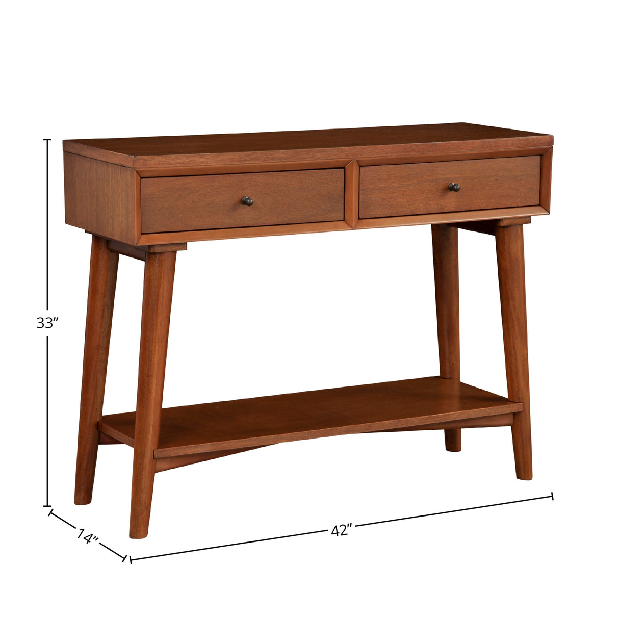 Flynn Console Table, Chestnut-Sofa Table-Parc Decor