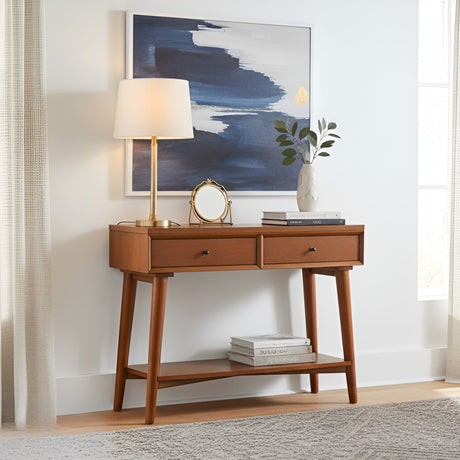 Flynn Console Table, Chestnut-Sofa Table-Parc Decor