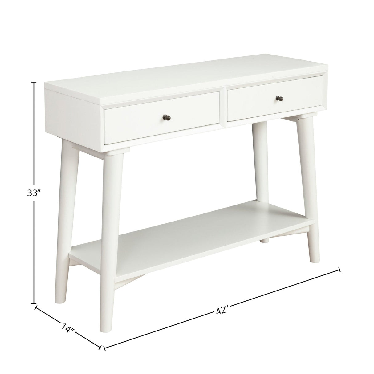 Flynn Console Table, White-Sofa Table-Parc Decor
