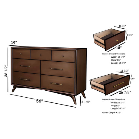 Flynn Dresser, Walnut-Dresser & Chest-Parc Decor