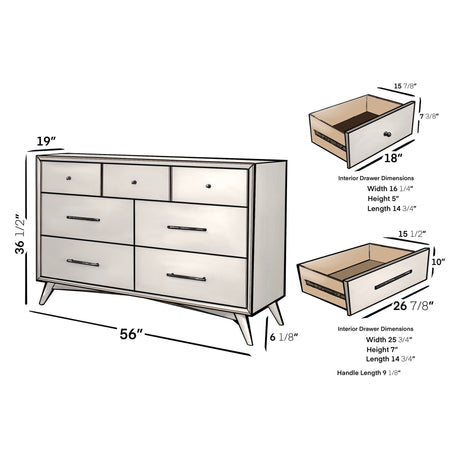 Flynn Dresser, White-Dresser & Chest-Parc Decor
