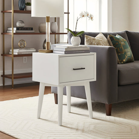 Flynn End Table, White-End Table-Parc Decor