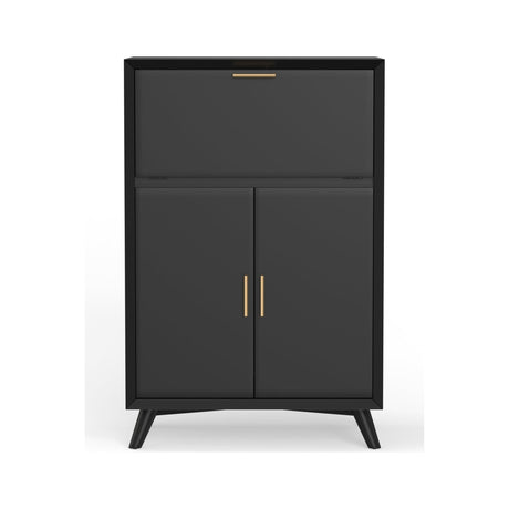Flynn Large Bar Cabinet, Black-Bar Cabinet-Parc Decor