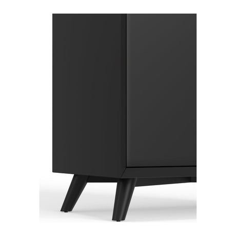 Flynn Large Bar Cabinet, Black-Bar Cabinet-Parc Decor