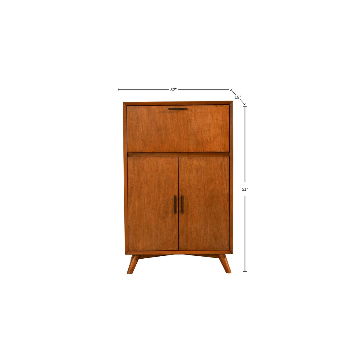 Flynn Large Bar Cabinet, Chestnut-Bar Cabinet-Parc Decor