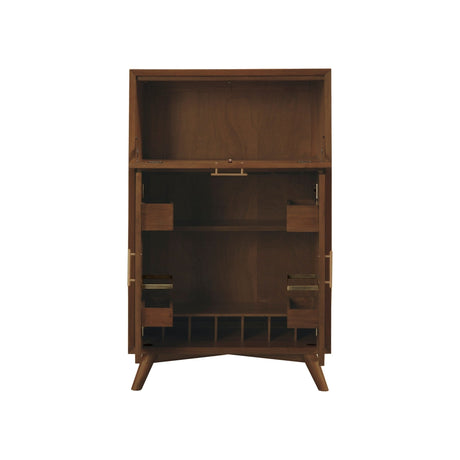 Flynn Large Bar Cabinet, Walnut-Bar Cabinet-Parc Decor