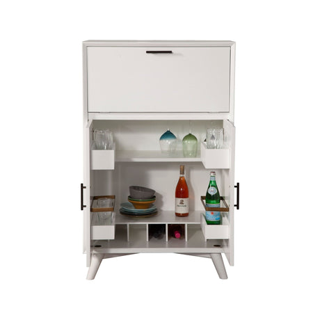 Flynn Large Bar Cabinet, White-Bar Cabinet-Parc Decor