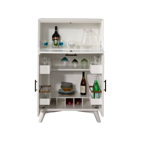 Flynn Large Bar Cabinet, White-Bar Cabinet-Parc Decor