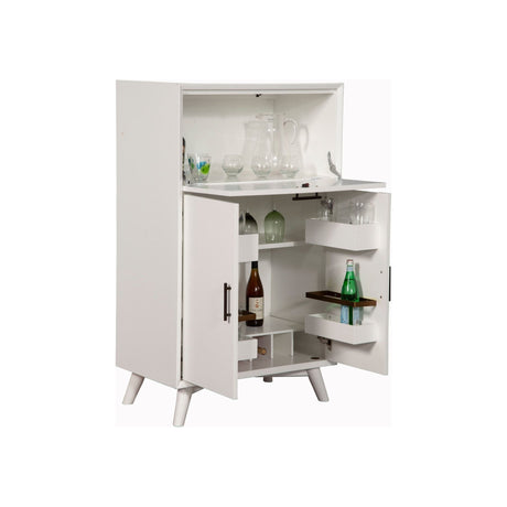 Flynn Large Bar Cabinet, White-Bar Cabinet-Parc Decor