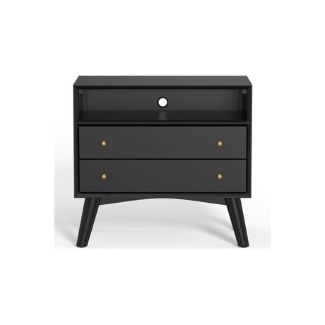 Flynn Large Nightstand, Black-Nightstands-Parc Decor