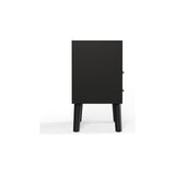 Flynn Large Nightstand, Black-Nightstands-Parc Decor
