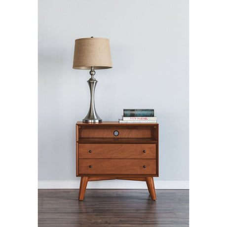 Flynn Large Nightstand, Chestnut-Nightstands-Parc Decor
