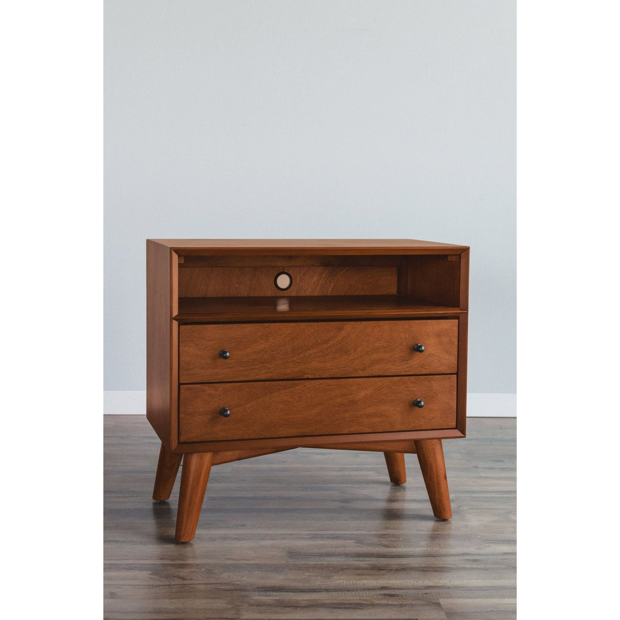 Flynn Large Nightstand, Chestnut-Nightstands-Parc Decor