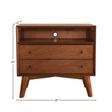 Flynn Large Nightstand, Chestnut-Nightstands-Parc Decor