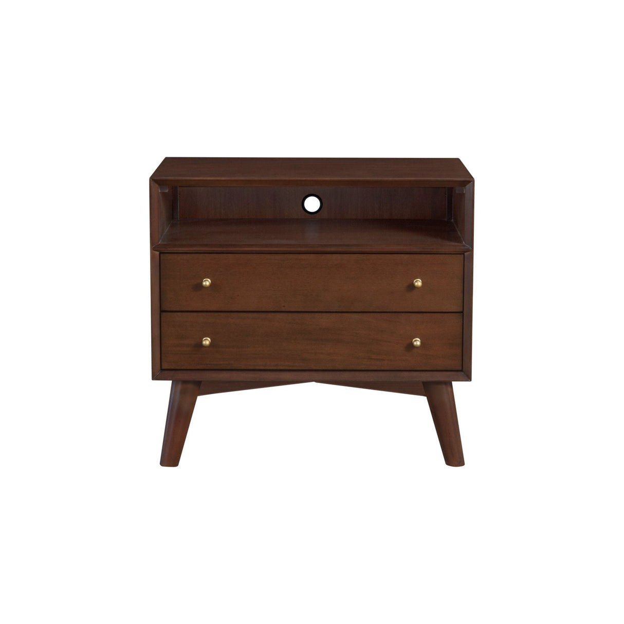 Flynn Large Nightstand, Walnut-Nightstands-Parc Decor