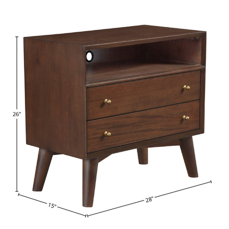 Flynn Large Nightstand, Walnut-Nightstands-Parc Decor